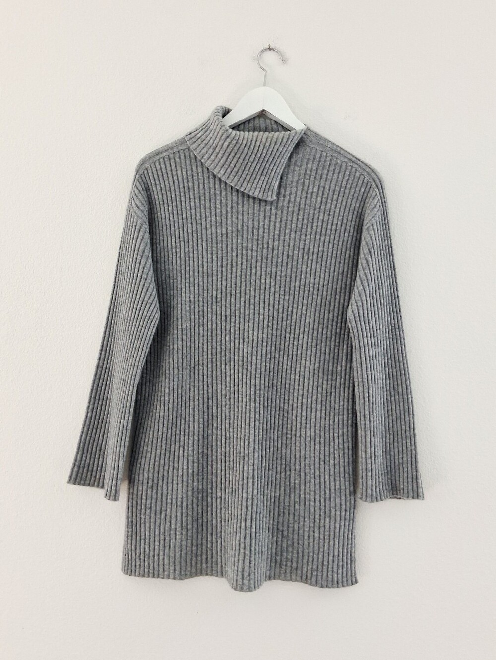 Eileen Fisher Cashmere Rib Knit Turtleneck Tunic Sweater Quiet Luxury Minimalist - Picture 11 of 11